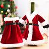 10-1PCS Wine Bottle Cover Christmas Red Velvet Dress Clothes Wine Bottles Bags Dinner Table Ornament New Year Party Home Decors
