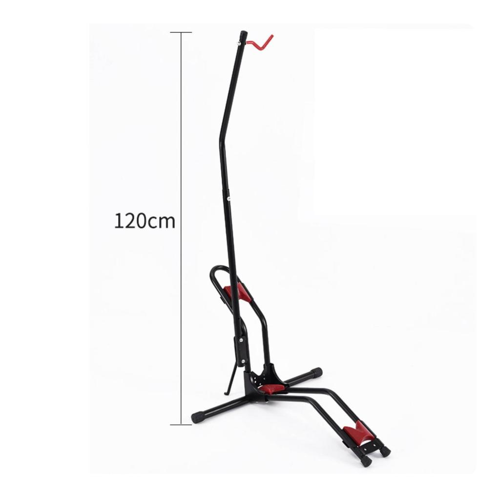 Floor Cycle Stand Black Metal Upright Bike Parking Red Pads