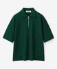 BLOND9 Cotton Half Zip Short Sleeve Knit_Forest Green