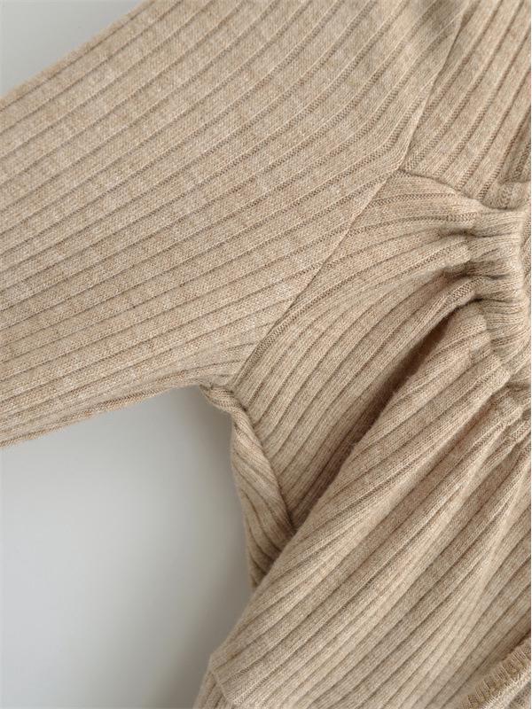Vintage Square Neck Lace-Up Long Sleeve Shirt - Women's Autumn Inner Wear, Sexy and Chic Top