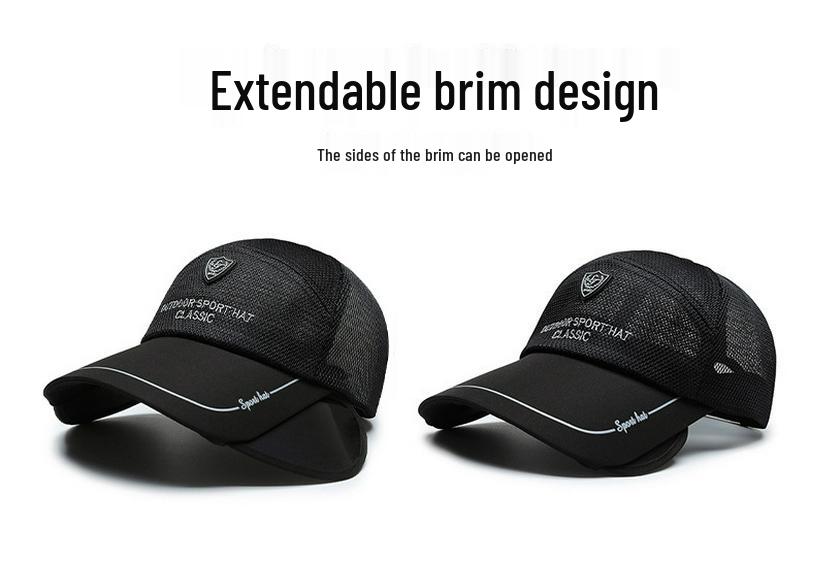 Unisex Breathable Mesh Duckbill Sun Hat with Adjustable Brim for Outdoor Activities