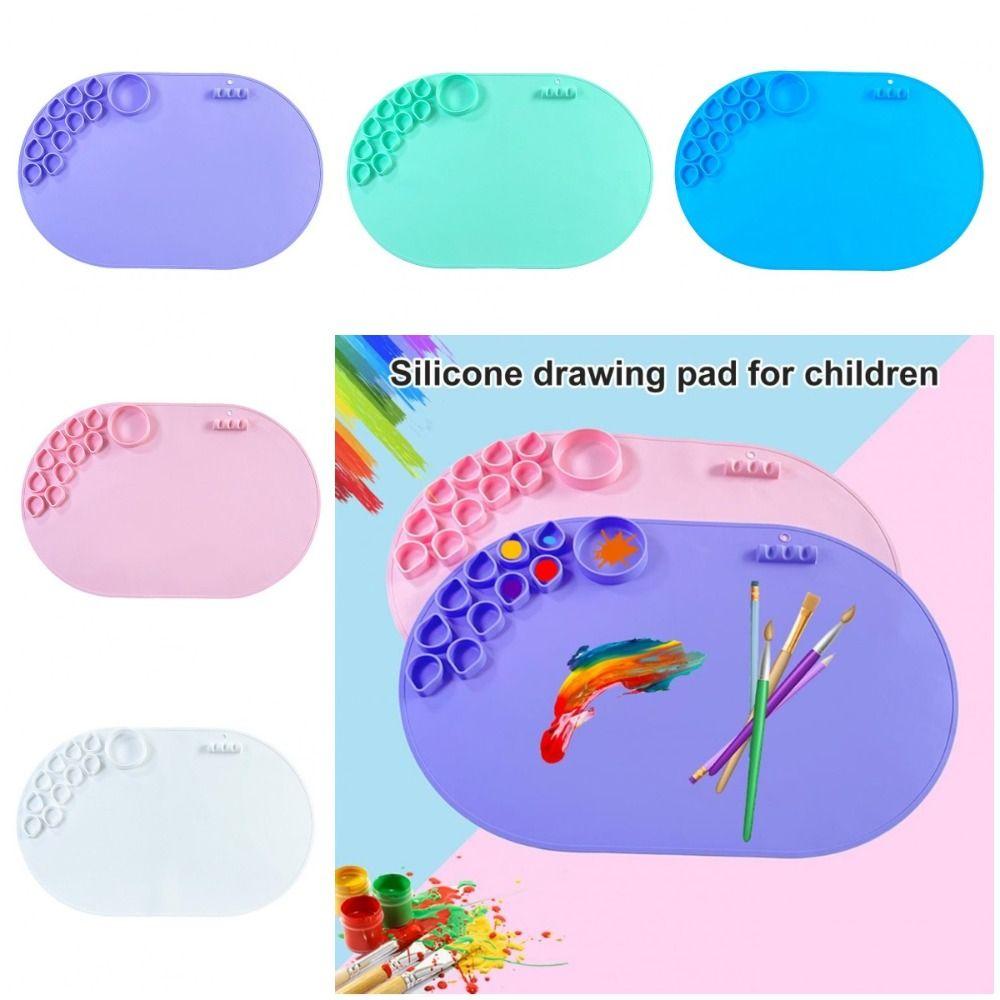 

Painting Tool Art Painting Palette Mat Foldable Silicone Craft Mat Children Birthday Gifts рожевий