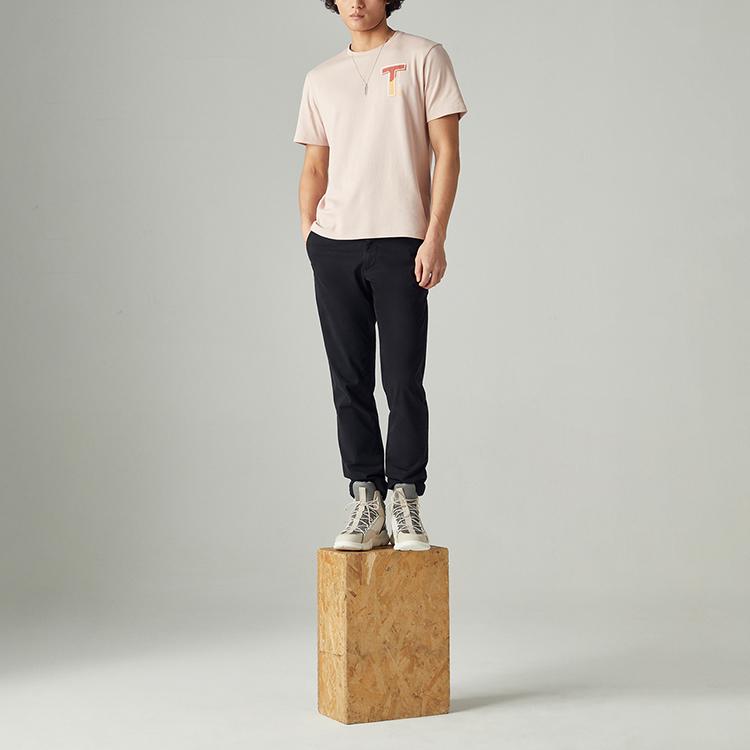 Timberland Letter Sports Crew Neck Short Sleeve T-Shirt Men Tops Light-Pink A62PD-662