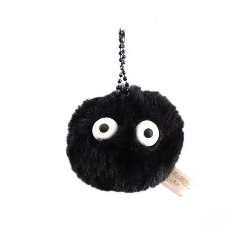 1 Stück Anime Kleiner Schwarzer Kohlenkugel Schlüsselanhänger, Plüschanhänger Rucksack Kleiner Anhänger Paar Accessoires Puppendekoration Geschenk