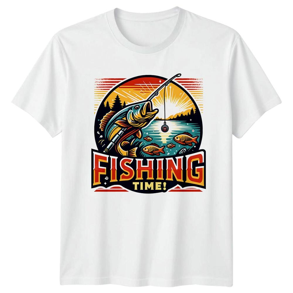 Fishing Time Graphic Bass Fish Angler Unisex Unisex Outdoors TShirt S