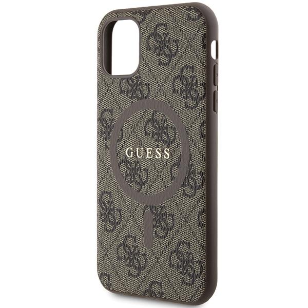 Guess Guhmn61G4Gfrw Iphone 11 6.1 / Xr Brązowy/Brown Hardcase 4G Collection Leather Metal Logo Magsafe
