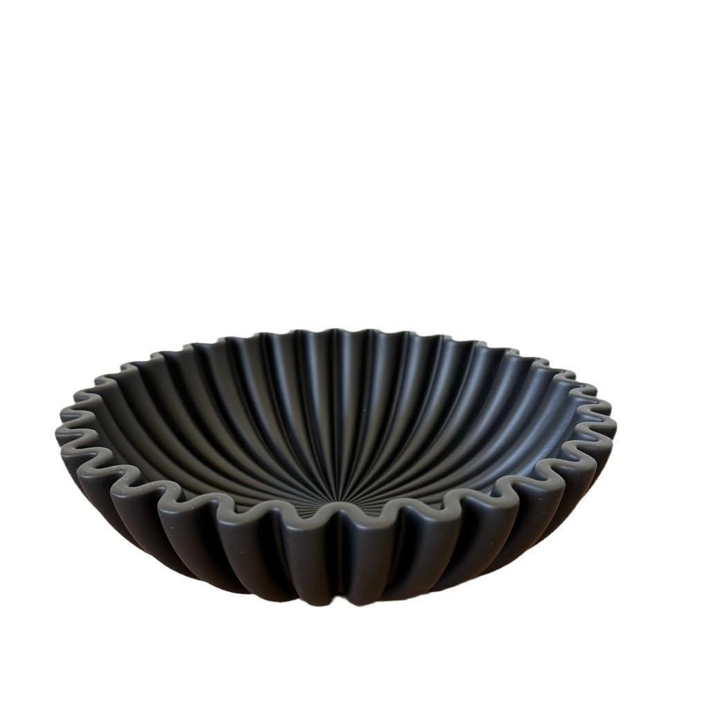 New creative light luxury style living room decoration bowl with concave lotus leaf edge decoration, home decoration table decoration