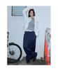 Saendeusaundeu (Women) Striped Short Sleeve T-Shirt Navy