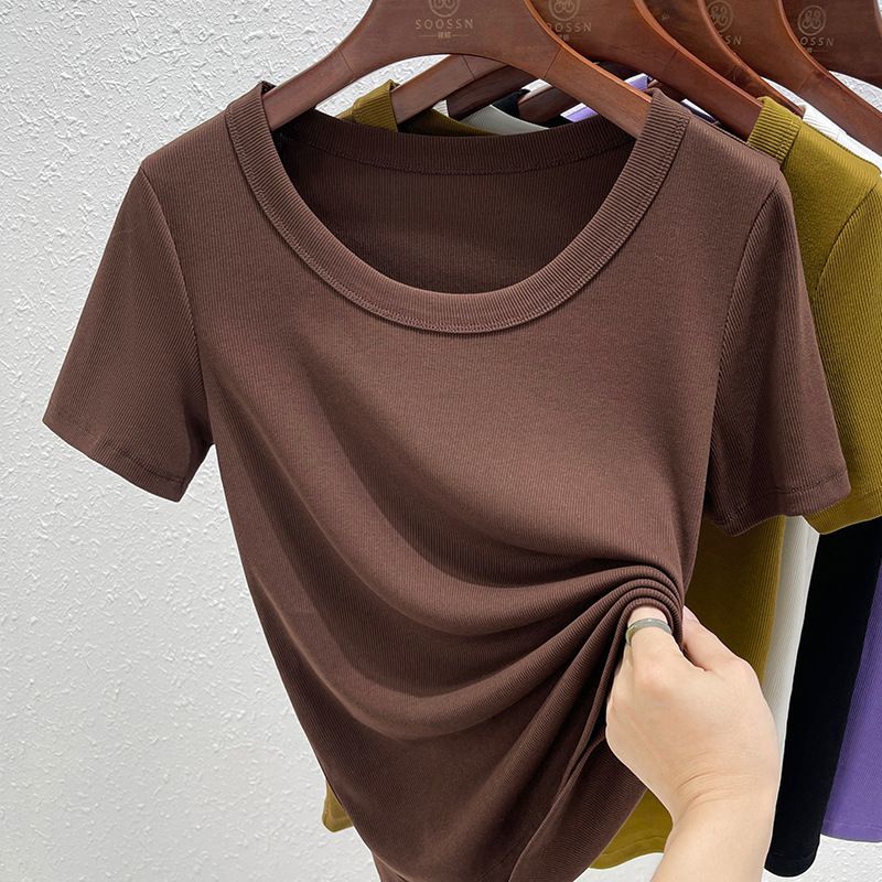 Dámské letní tričko s krátkým rukávem, korejský styl, modal, tenké a měkké