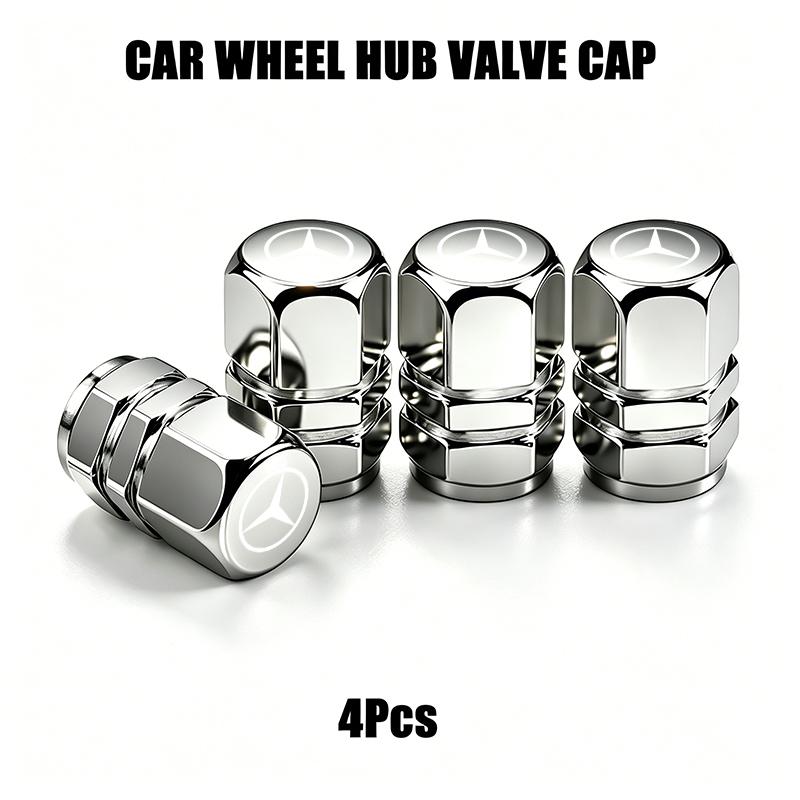 4Pcs Car Tire Valve Cover Aluminum Alloy Car Wheel Tire Valve Caps For Mercedes Benz AMG W203 W205 W206 W211 W220 W212 W201 W210 BV4