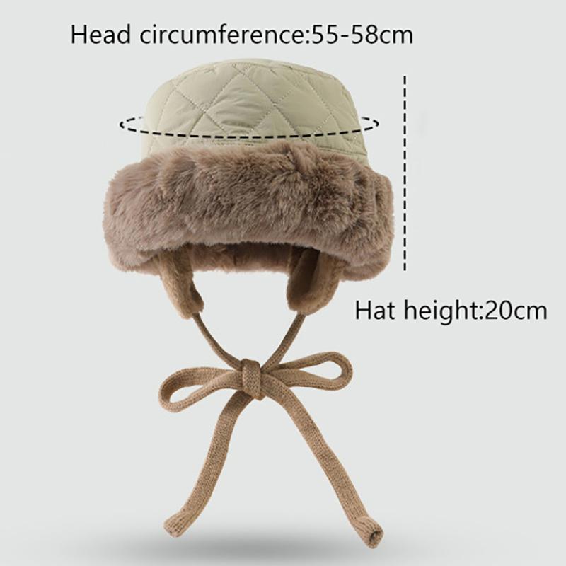 Plush Cycling Bucket Hat Winter Thicken Anti-Cold Ear Protection Fisherman Hats Snow Outdoor Warm Lacing Cap Gifts