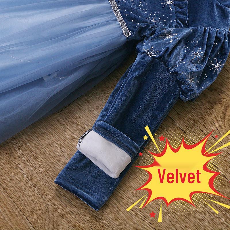 Fleecegefüttertes Eisköniginnenkleid für Mädchen - Winter, Halloween & Weihnachten