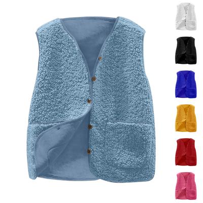 Women's Fashion Casual Loose Lamb Wool Female Short   Winter  Vest