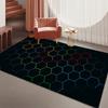 Hexagon Gaming Rug Neon Cool Carpet Mat Ergonomic Design for Gaming Room Setup Home Soft Badmat Large Carpet Indoor Mat  Doormat