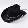 Winter Women Cowgirl Hat Wide Brim Rhinestone Star Western Hats for Wedding Carnival Rave Party Travel Costume Accessories