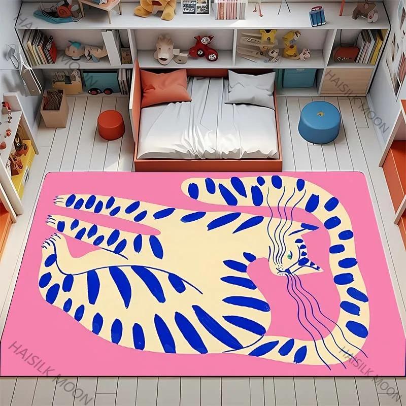 Cartoon Cat Carpet Mat Rug Home Decoration Pink Sweet Heart Play Mat Kids Room Bedroom Floor Mat Carpets for Living Room