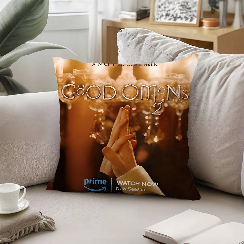 TV Cool W-Good Omens-S Pillow Case Cushion Cover Soft Cute Throw Pillow Case For Car Sofa Pillowcase Polyester With Zipper