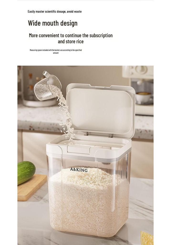 Sealed Rice Storage Container: Press-Style, Pest & Moisture-Proof for Grains & Flour