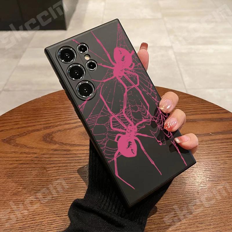 Spider Pattern Anti-drop Phone Case For Samsung Galaxy S24 Ultra S23 FE S22 S20 Plus A73 A72 A71 A55 A54 A51 A50 A35 A15 Cover