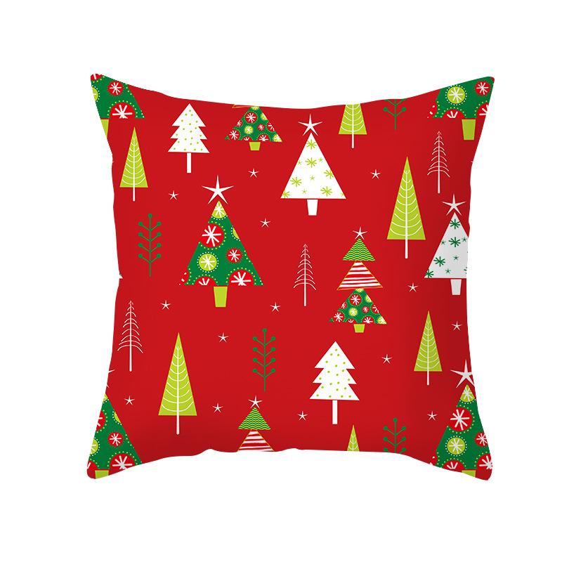 Nordic Christmas Pillow Cover Cartoon Elk Sofa Cushion Cover Peach Skin Pillow Cover