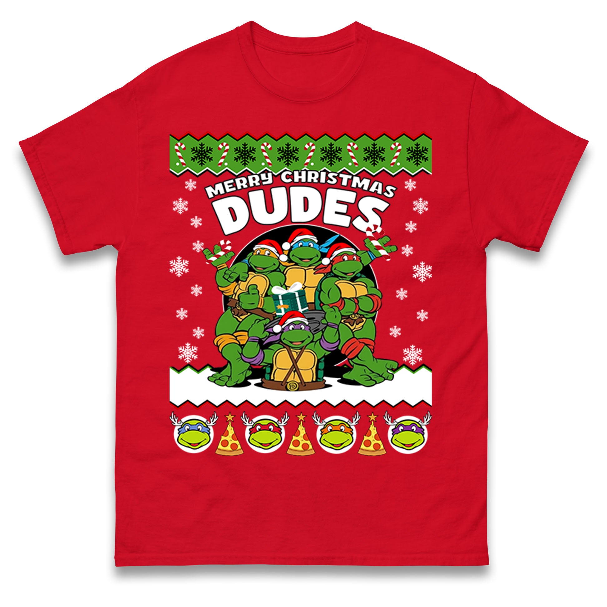 

Teenage Mutant Ninja Turtles Christmas T Shirt Tshirt Mens Womens Unisex Tops Tees 4XL