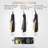 CESTOMEN Einschneidiger Rasierer aus silbernem Edelstahl mit schwarzem Holzgriff, klassischer gerader Rasierer für die Herrenrasur