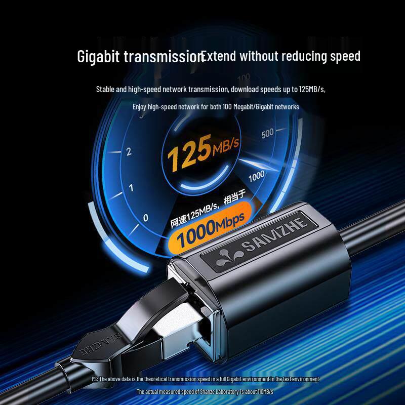 Shan Ze Cat 6 Gigabit RJ45 Male-Female Network Cable Extender Adapter.