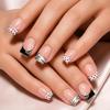 24Pcs False Nails Set Polka Dot Pattern Short Square Nails Sweet Press On Nails