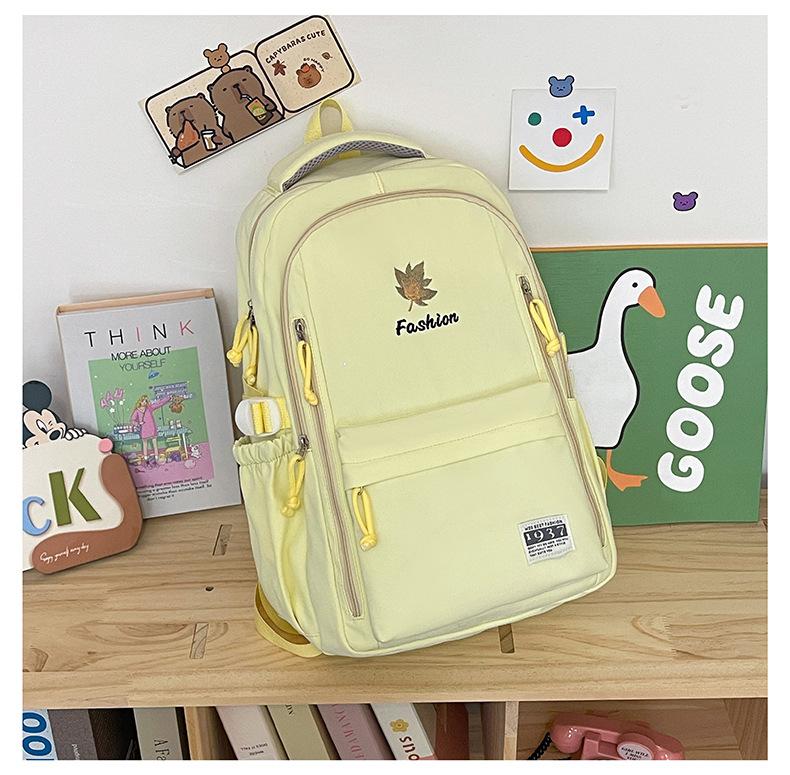 Schoolbag Large Capacity Student Schoolbag High Value Student Schoolbag Japanese and Korean Version Simple Student Schoolbag Embroidery Student 