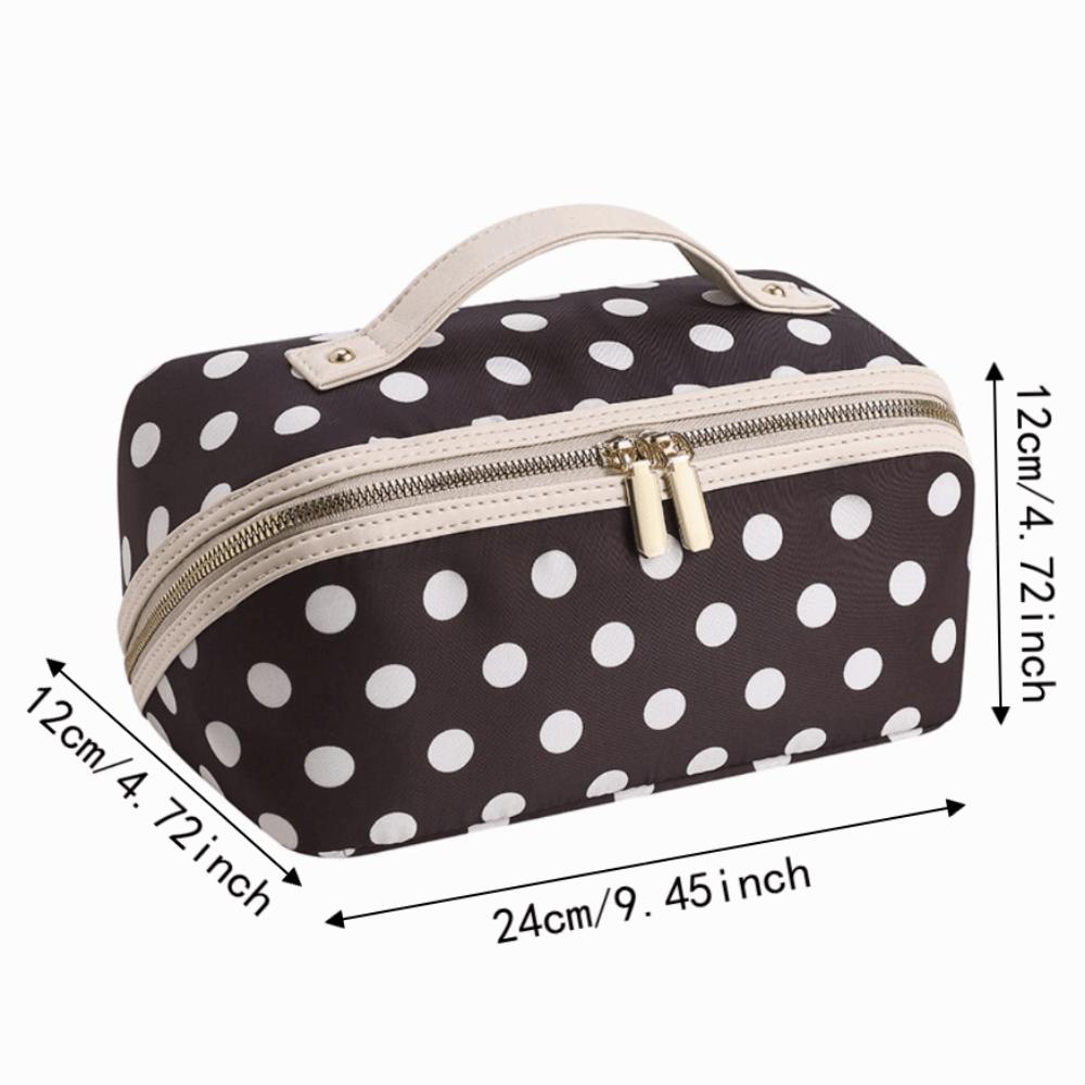 Polka Dot/Striped Women's Cosmetic Bag Vintage Travel Cosmetic Case  Makeup Accessory