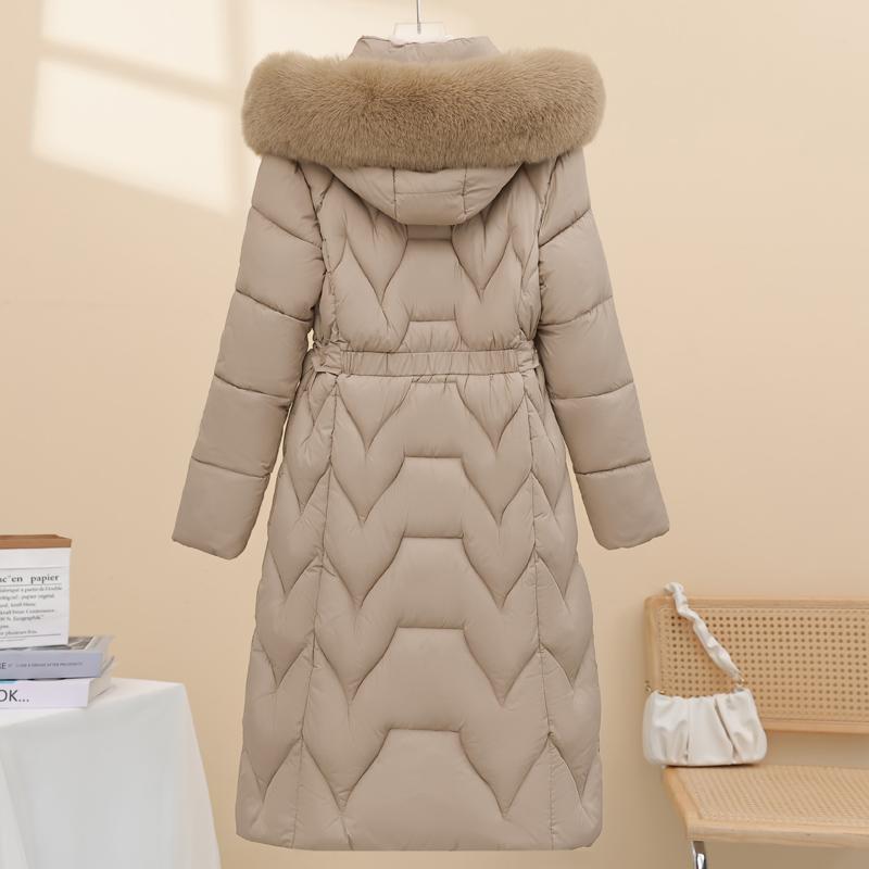 Fashion Winter Woman Coats Hooded Faux Fur Collar Thick Warm Plus Size Long Parkas Loose Women's Jackets