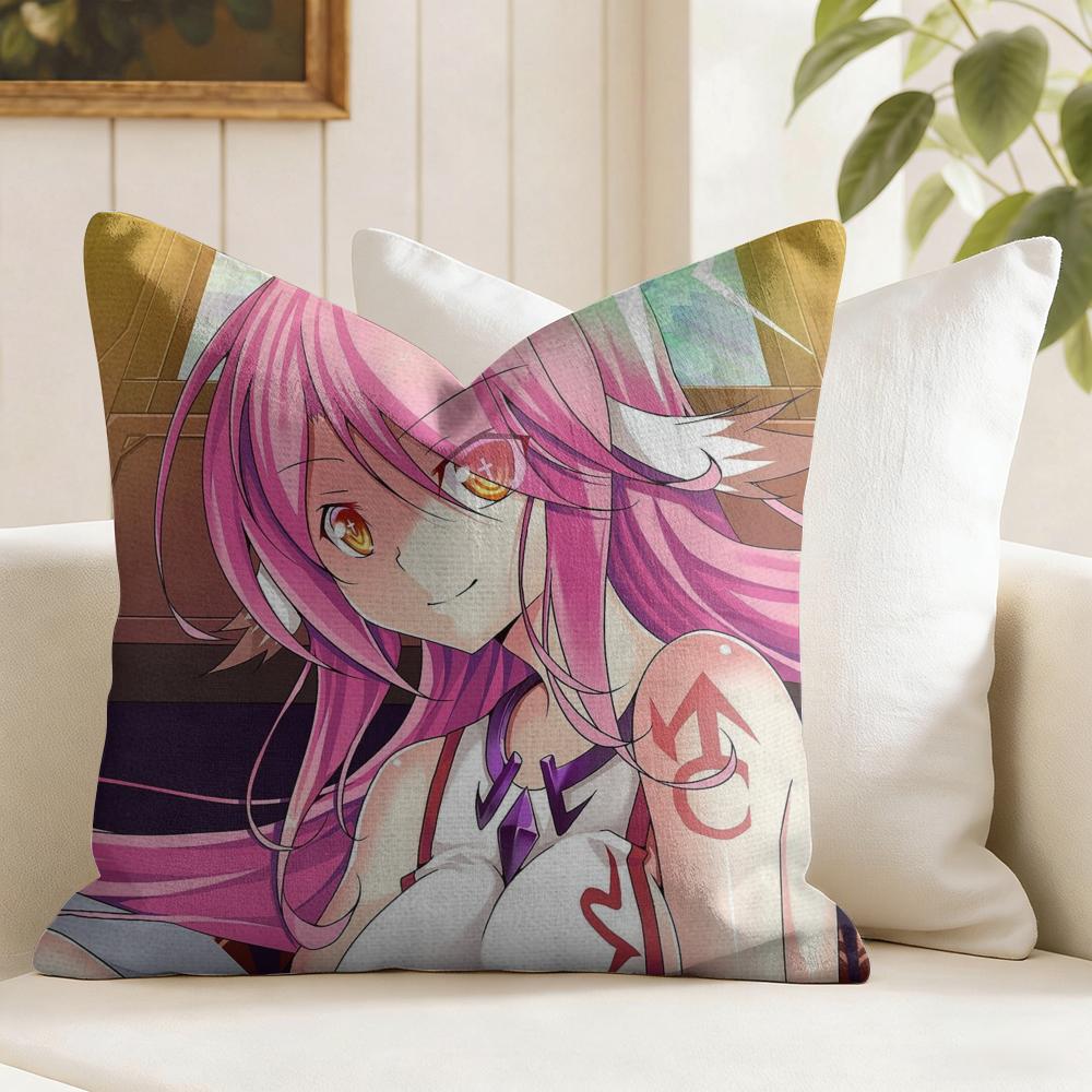 No GGame No Life Cushion Cover Eco Linen Pillow Case DoubleSided Print Breathable Durable Zipper Home Decor Gift