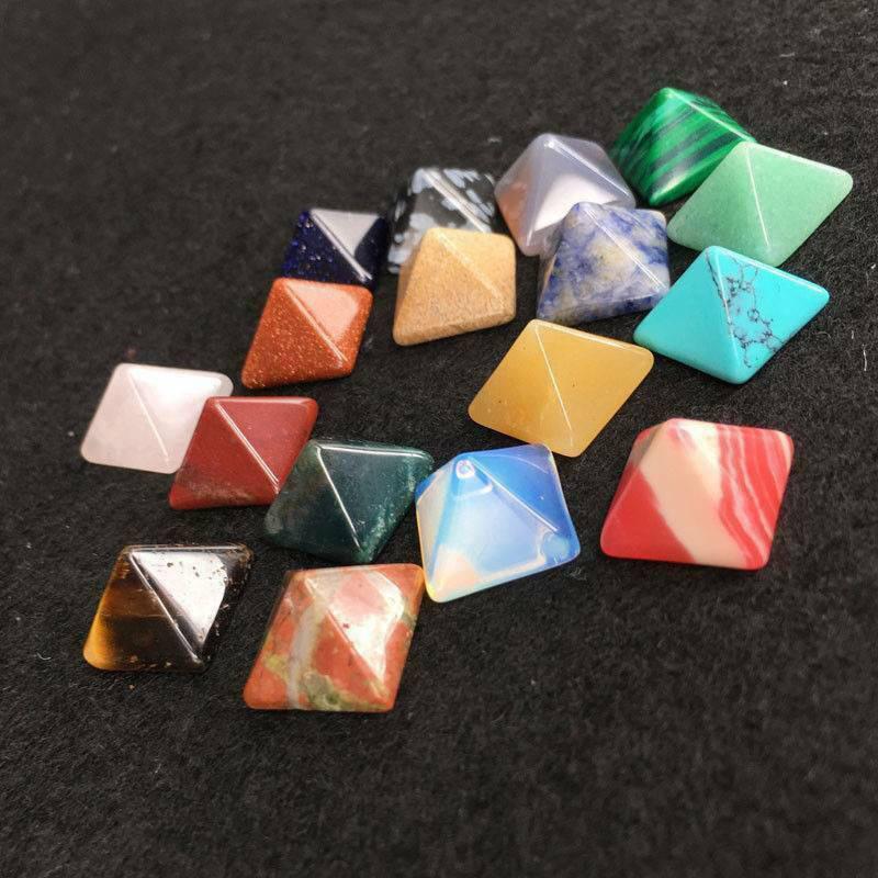 Crystal Healing Chakra Pyramid Stone Set Featuring Unique Natural Quartz Crystals For Spiritual Growth