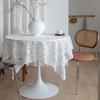 Square Lace Tablecloth White French Retro Atmosphere Table Cover Bedside Table Washing Machine Sofa Geib Soft Background Cloth