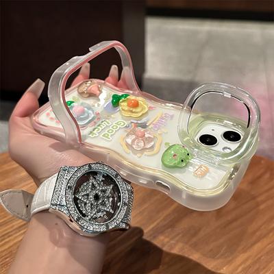Frosch Blume Puppe Anwendbar Auf Apple 16pro Handyhülle 15 Unsichtbare Doppelhalterung 14 Niedlich Sturzsicher 13 Silikon X
