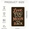 Tin Sign Love You To The Moon Metal Wall Art 8x12 Inches Vintage Romantic Decor Plaque