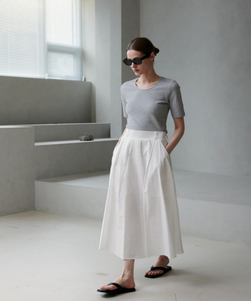 Owaiwai Cotton Flare Long Skirt_I