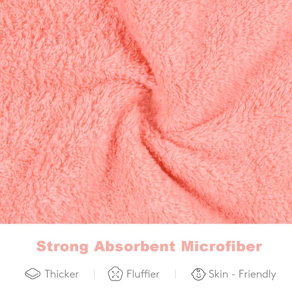 Microfibre Hair TowelHair Drying Towel WrapSuper Absorbent Hair Turban Towel with Bear Button Quick Drying Towel For Women/Kid
