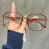 1 piece of women's jelly colored fashionable flat frame new retro simple irregular glasses suitable for daily outings