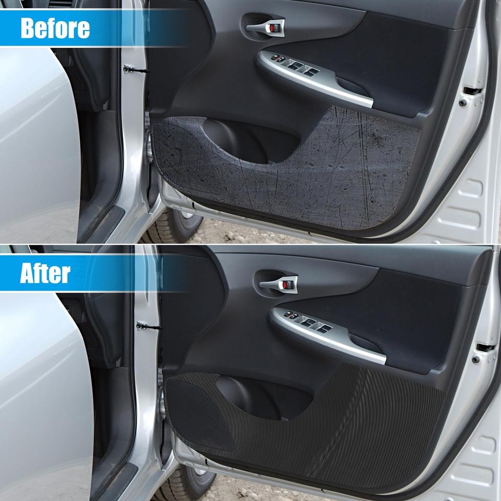 X AUTOHAUX Door Kick Scratch Carbon Fiber Compatible with Volvo XC40 2022 1 Set Guards, Prevention, Pattern, 2023,