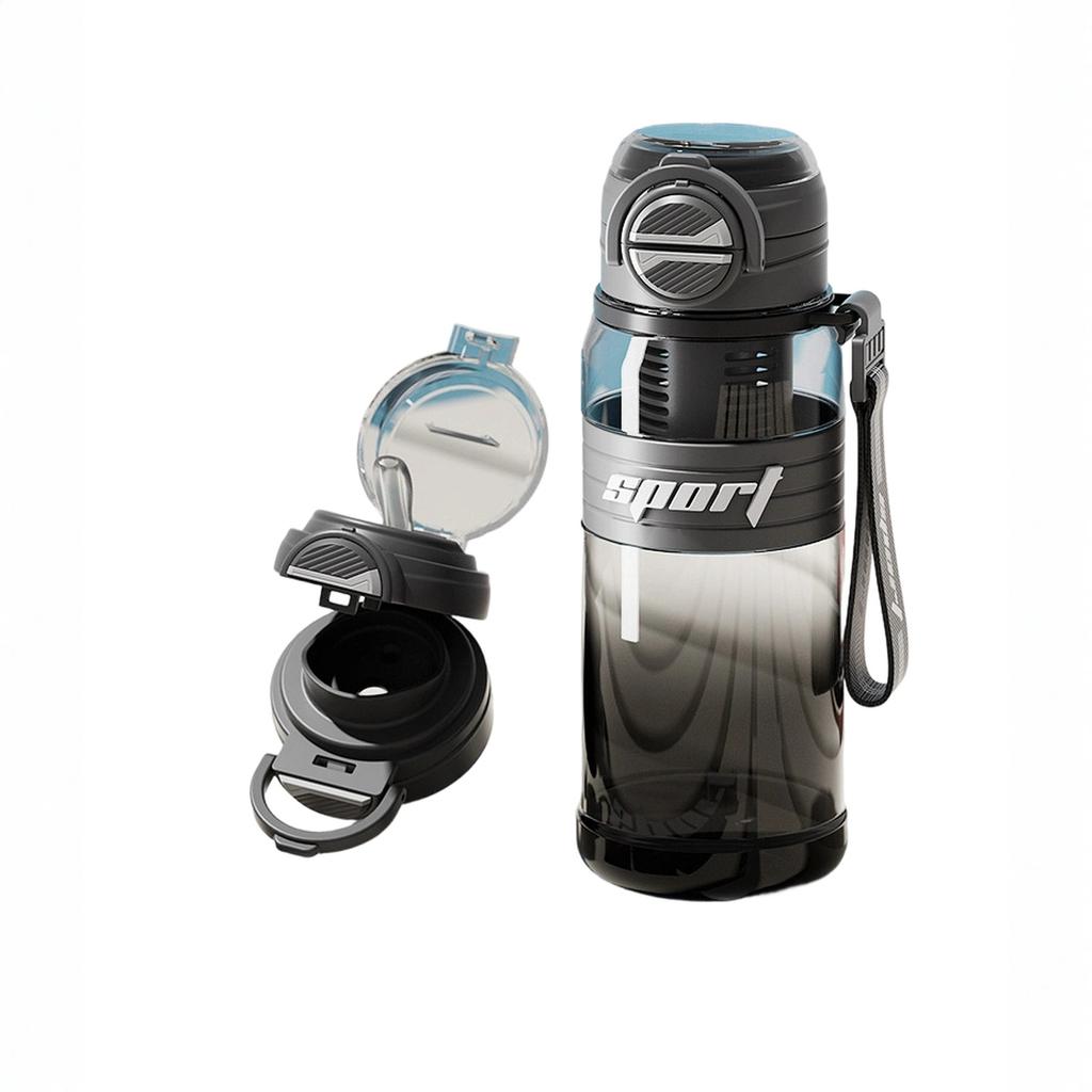 Sports Water Bottle, Plastic Water Cup, High Straw Cup, Large Capacity Double Drinking Cup 800ml/27oz