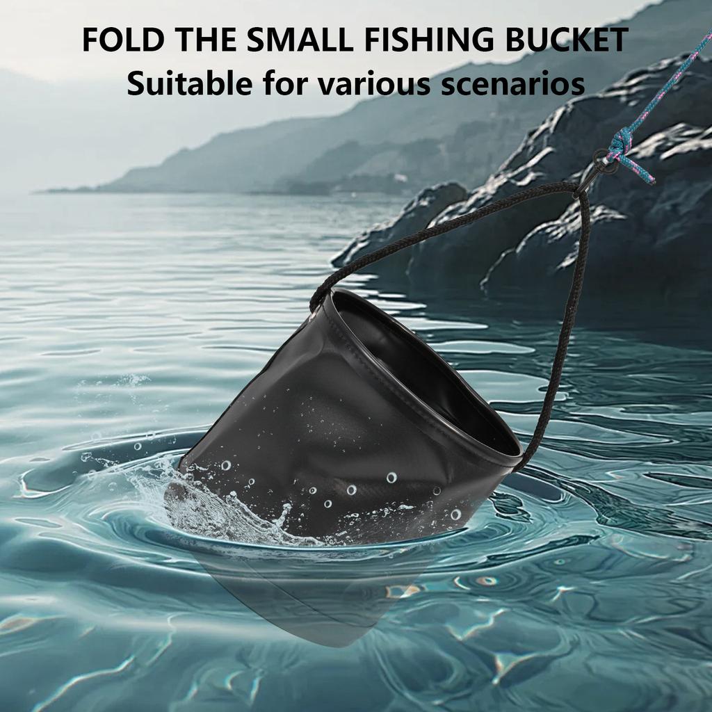 Portable Integrated Fish Bucket Fish Box EVA Folding Fish Bucket with Rope Colorful Fishing Tackle Boxes Water Bucket