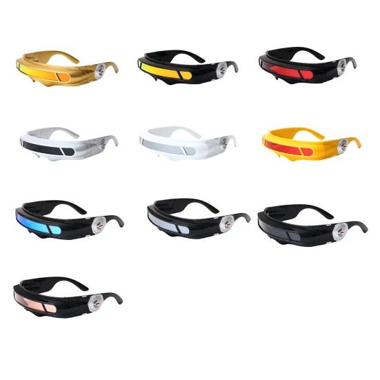 Futuristic Cyberpunk Sunglasses, UV400 Protection Sunglasses, Irregular Shape Punk Shades for Beach Party Outdoor Sports
