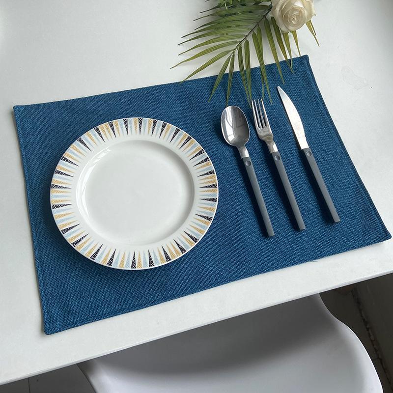 Double-layer Imitation Linen Fabric Placemat, Tableware Mat, Hotel Box Insulation Mat Ins Wind Home Coaster
