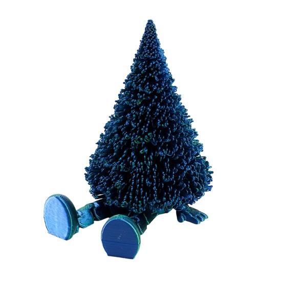 Collectable Movable Figures Christmas Tree Figure, Flexible Joints 3D Printed Holiday Atmosphere Decorations Ornament, Creative Festive Figure