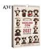 Office Wall Decor Highland Cow Calendar 2027, Cute Hanging Planner for Home Appointment Reminder Book Office, Rustic Farmhouse Desk Decor, Unique