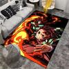 Flame Pattern Anime Carpet Designed Floor Mat, Suitable As a Non-slip Mat for the Living Room or Bedroom Sofa