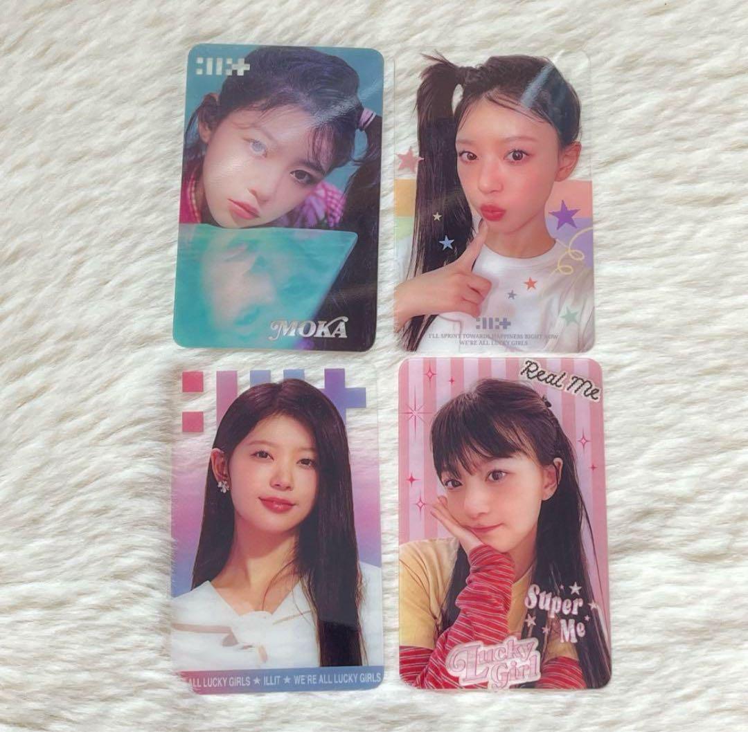 

[USED] ILLIT Qoo10 Album Bonus Clear Trading Card Mocha 4 Piece Complete