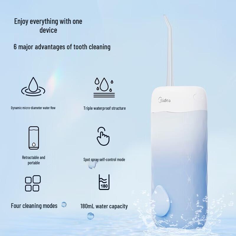 Midea Portable Telescopic Water Flosser CN plug (adapter included)