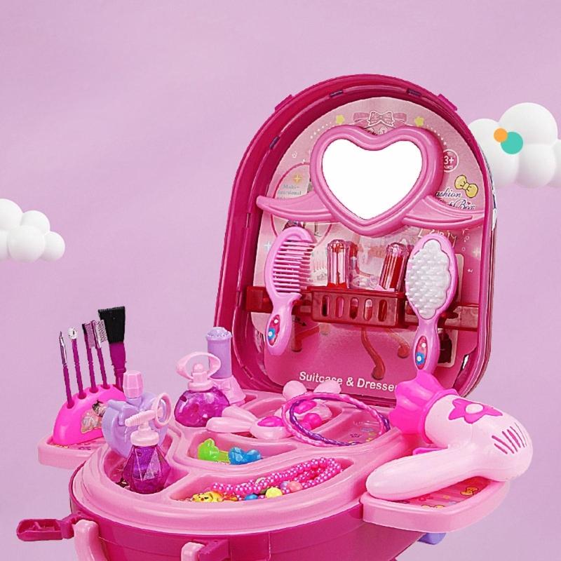 36Pcs Kids Makeup Kit for Girls Playing Make Up Set Toy for 3 4 5 6 7 8 9 10 Years Old Girls Pretend Dress-Up Beauty Set
